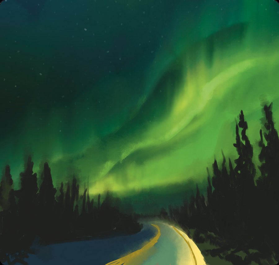 Forest path painting