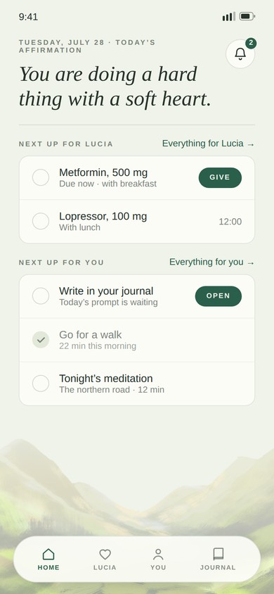 Passage 2026, home screen