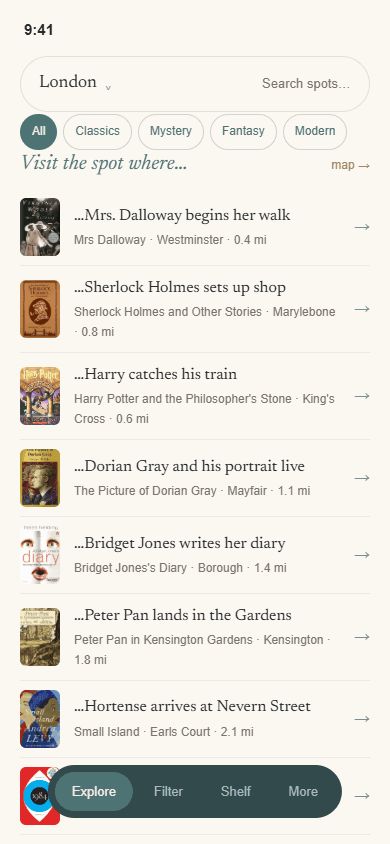 Home list view: visit the spot where