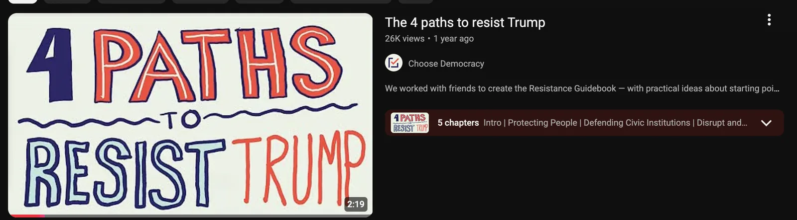A still from the four paths video showing the paths labelled.