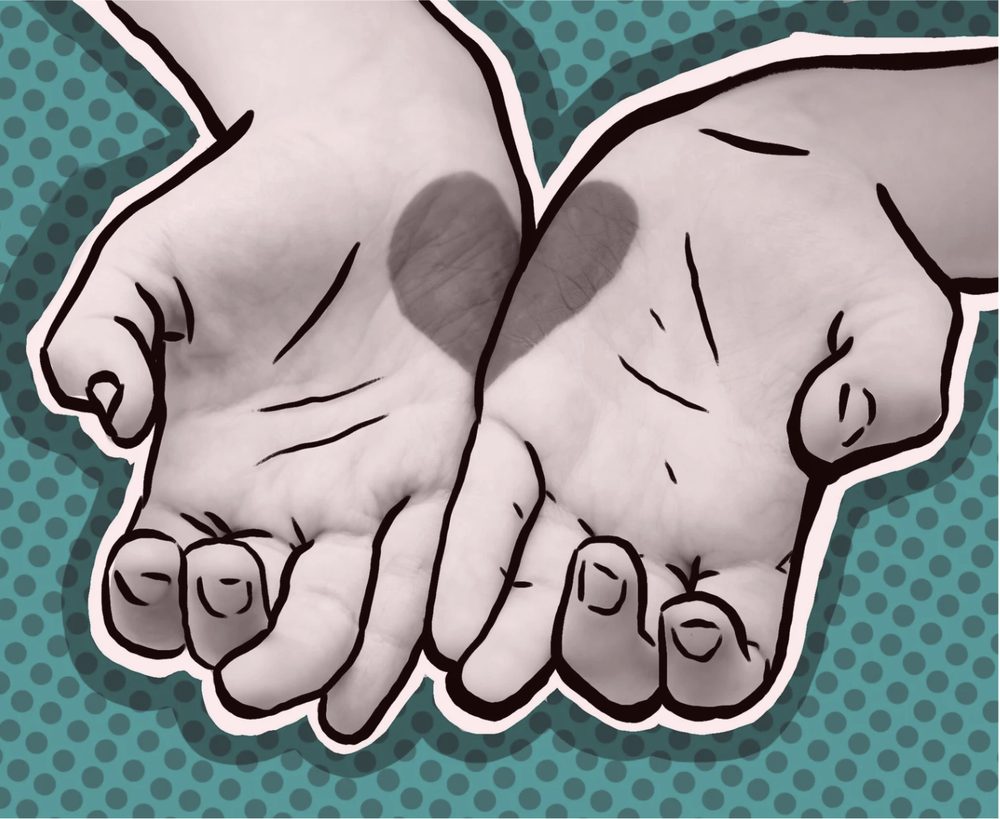 The Bonobo thumbnail: a pair of cupped hands drawn in the brand palette.