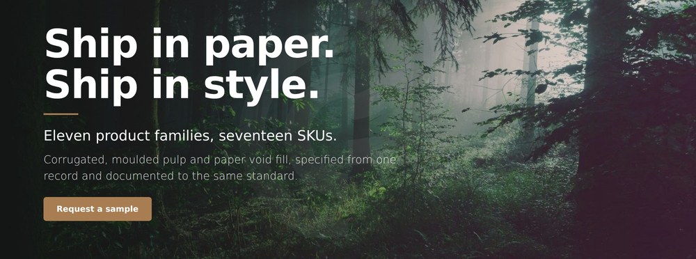 The CambiumPak hero as reworked: full-bleed photography, headline bottom-left over a gradient